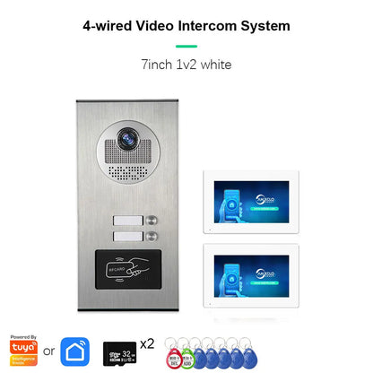 Smart 7″ Wired Video Doorbell Intercom with RFID Unlock