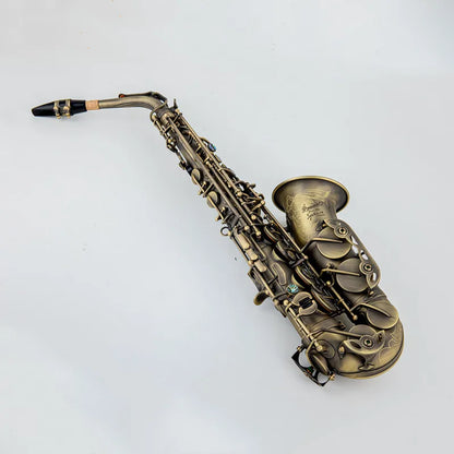 Antique Copper Alto Saxophone E-Flat Professional with Mouthpiece
