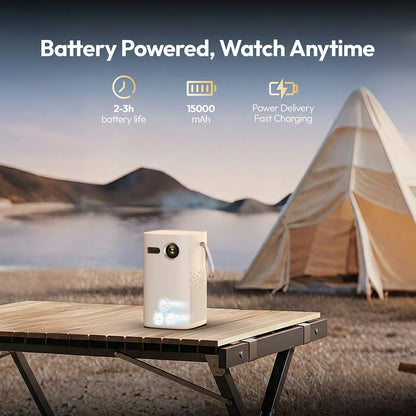 Portable 1080p Smart DLP Projector 400 ANSI WiFi Bluetooth