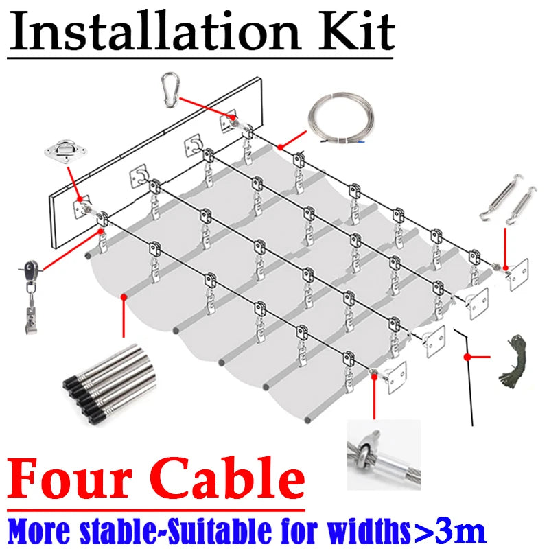 Telescopic 4x4m Blue Outdoor Shade Net