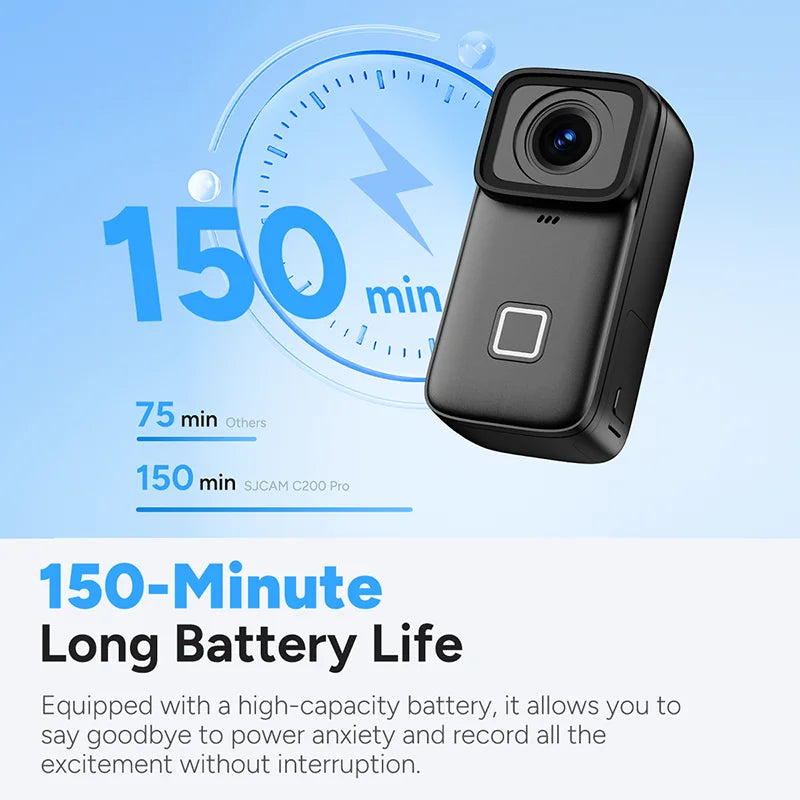 Portable 4K Action Camera with 6-Axis Stabilization Touch Screen