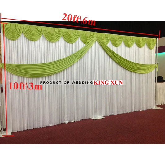 Plain White Backdrop Curtain 10x20ft Event Drapes