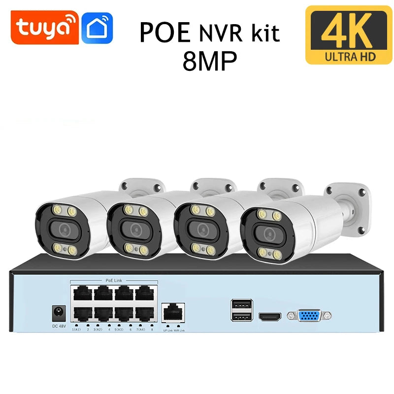 1TB NVR Security System 8MP 4-Camera 8CH