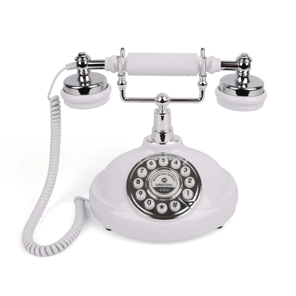 Portable Audio Guestbook Phone White Wedding Voice Recording
