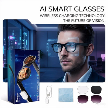 AI Smart Glasses with 4K HD Camera & Bluetooth