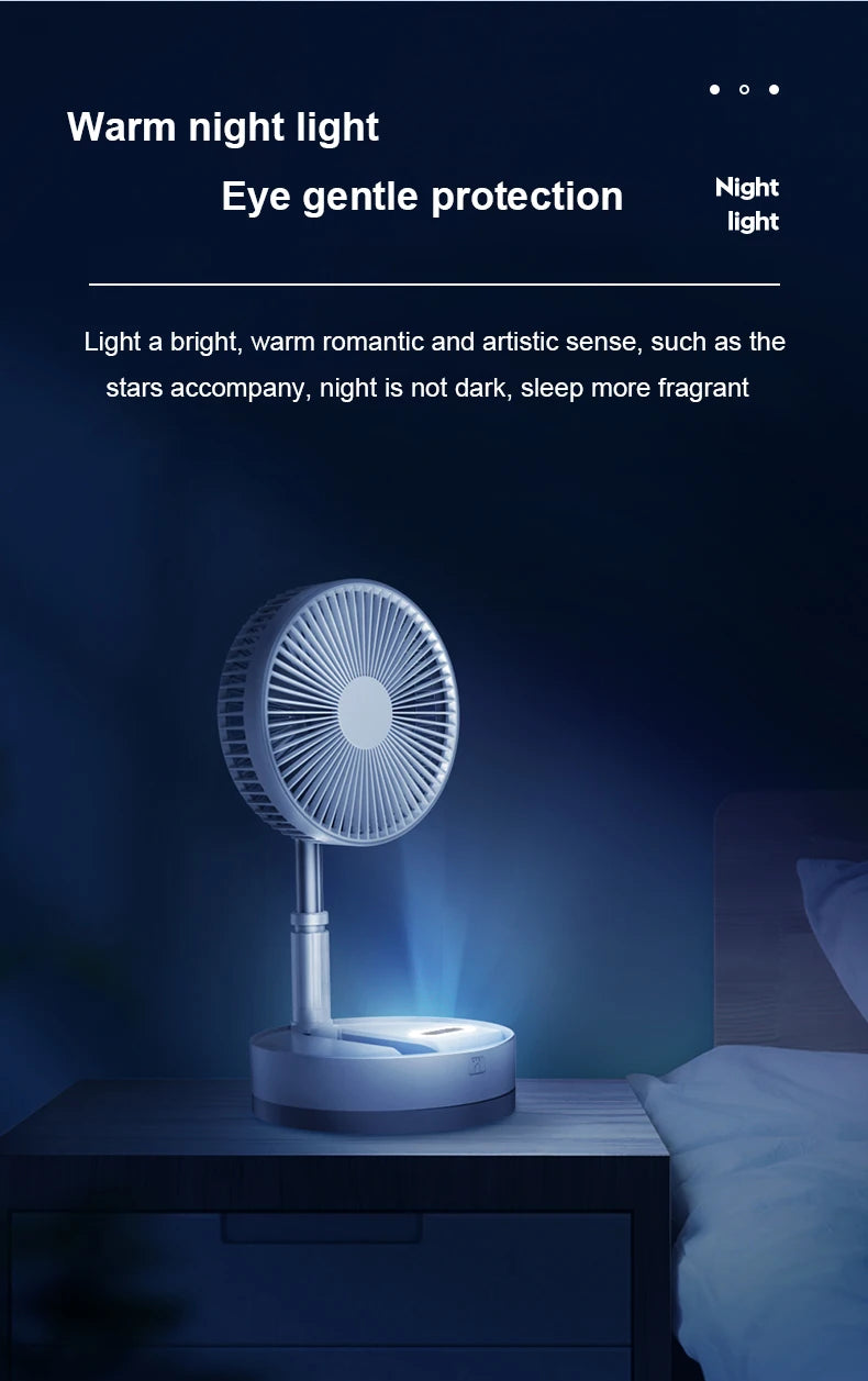 Portable Folding Fan Rechargeable with Carry Bag and Remote