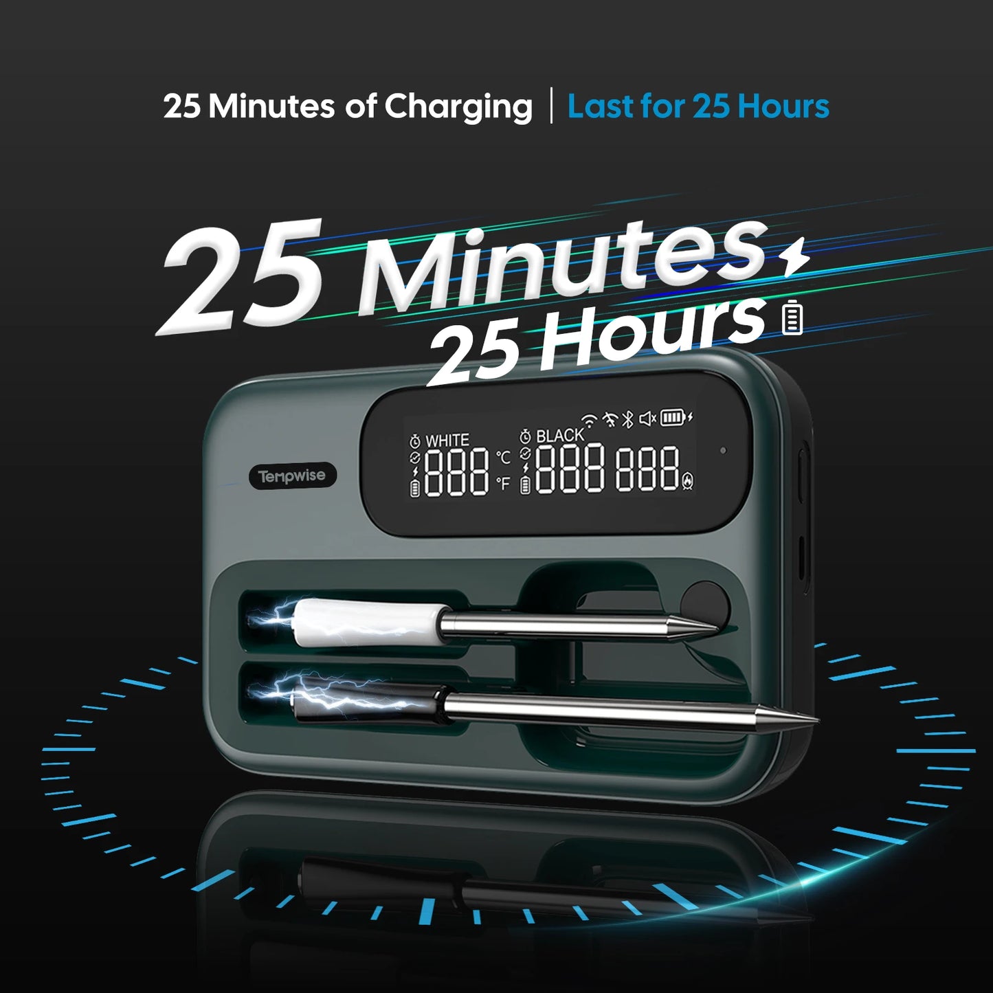 Wireless BBQ Thermometer with App Control and Dual Probes