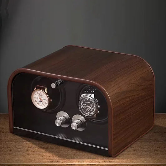 Compact 2 Slot Mechanical Watch Winder with Rotation