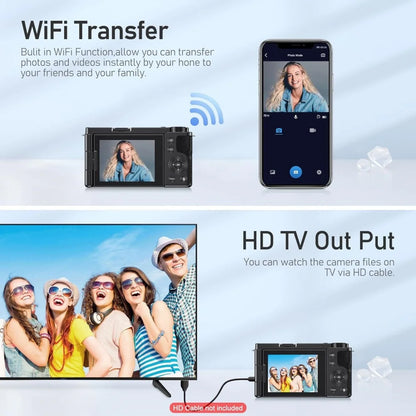 4K 64MP Vlogging Camera 12X Optical Zoom Flip Screen