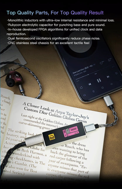 Portable USB DAC Headphone Amplifier 4.4mm Hi-Fi