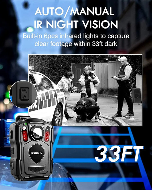 Portable 128GB Body Cam with Night Vision Recording