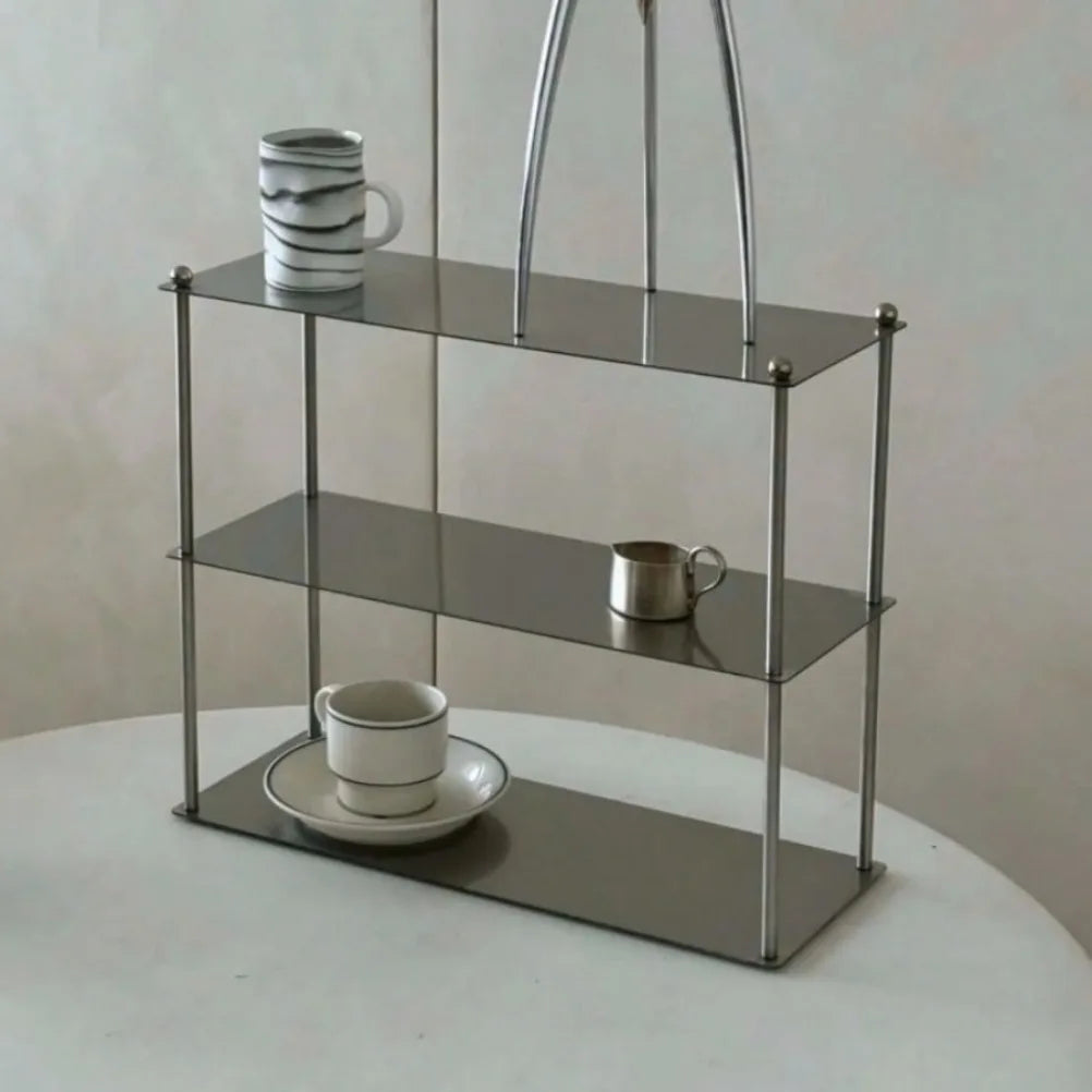 3 Tier Stainless Steel Storage Rack Minimalist Kitchen Organizer