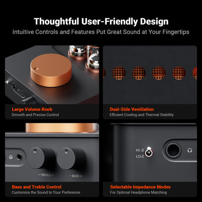 High Fidelity GR70 Tube Headphone Amp with Dual Inputs Orange
