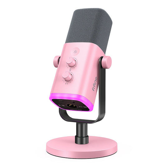 USB XLR Microphone with Mute Pink