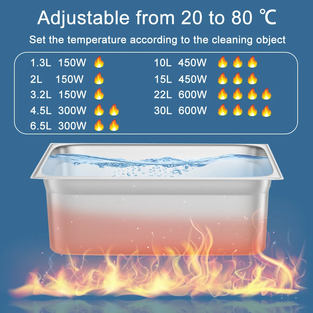 6.5L Ultrasonic Cleaning Machine 180W with Timer & Heater