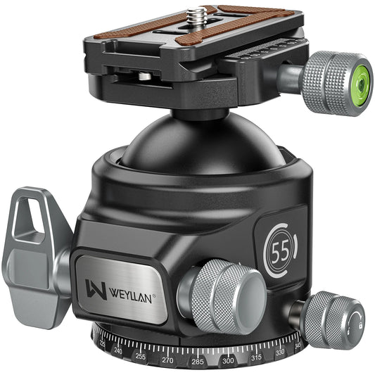 DSLR Tripod Ball Head 55mm CNC Aluminum Quick Release