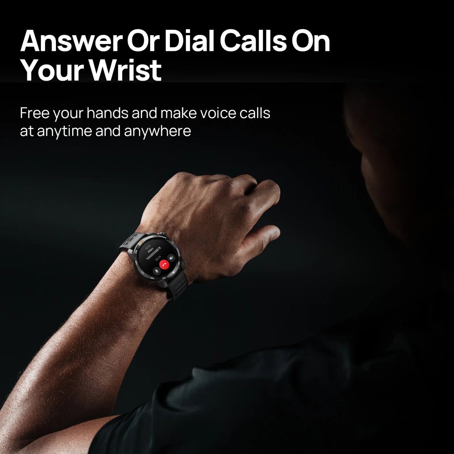 Dark Gray Waterproof Smartwatch with Bluetooth Calling