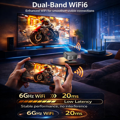 Portable Smart 4K Projector with WiFi Bluetooth Android