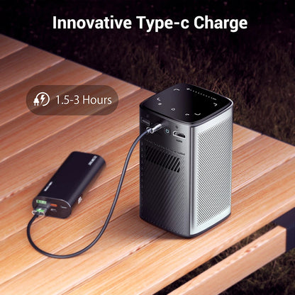 Portable 4K Smart Mini Projector WiFi Bluetooth Battery