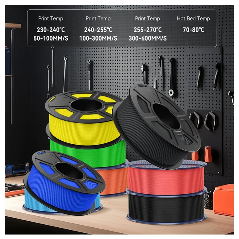 PETG 10 Rolls for 3D Printing Smooth Matte Black
