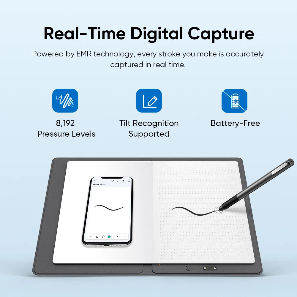 A5 Bluetooth Smart Notebook with Battery-Free Pen