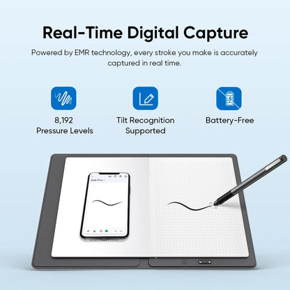 A5 Bluetooth Smart Notebook with Battery-Free Pen