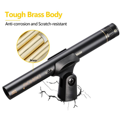 Brass Pencil Microphone Kit 2 Mic 6 Capsules Studio Use