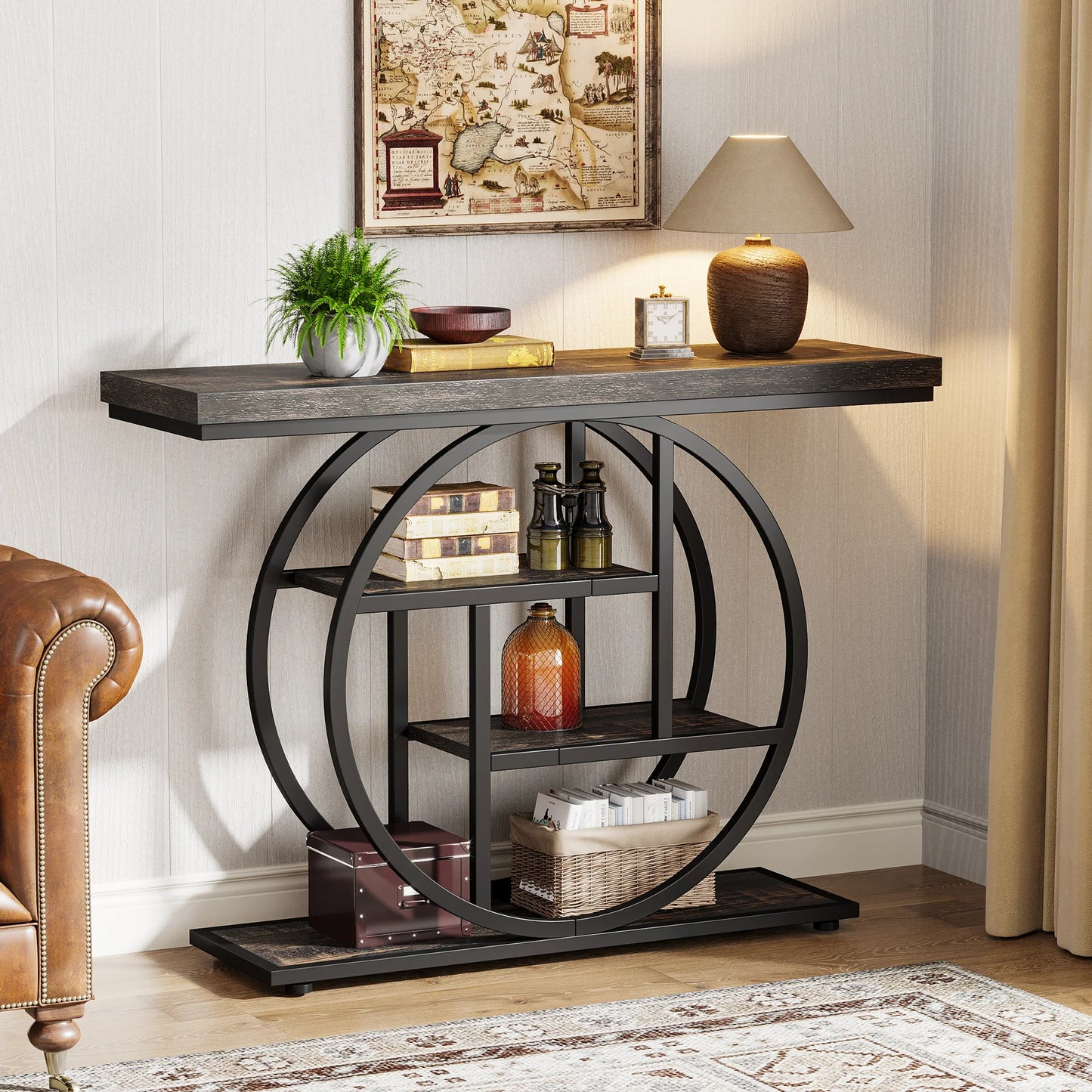 Entryway Sofa Table Dark Brown