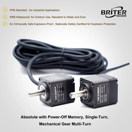 IP68 Multi-Turn Absolute Rotary Encoder 12 Bit 600 Turns
