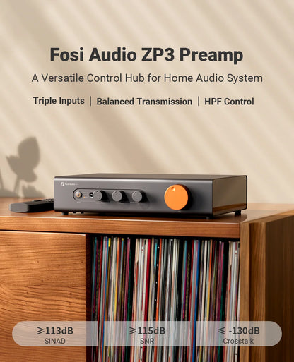 HiFi Audio Preamplifier with High Pass Filter and Sub Output