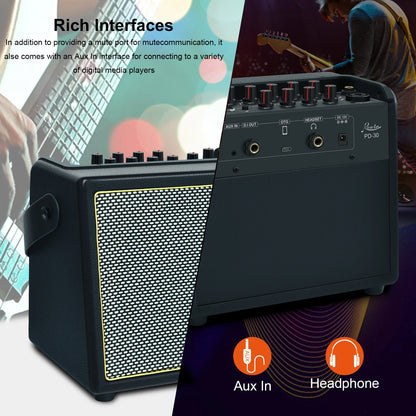 30W Rechargeable Acoustic Guitar Amp Bluetooth Reverb Chorus
