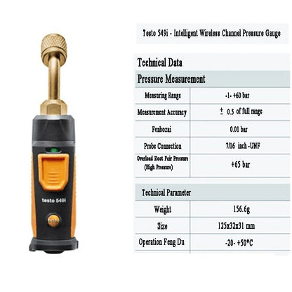 Smart Bluetooth Refrigeration Pressure Gauge Wireless Probe