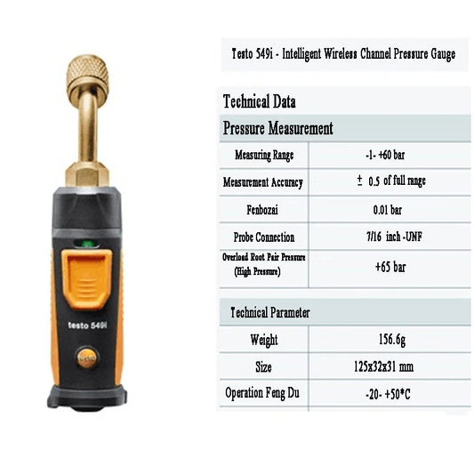 Smart Bluetooth Refrigeration Pressure Gauge Wireless Probe