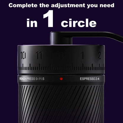 Precision Manual Coffee Grinder with 45mm Burr and 120 Clicks