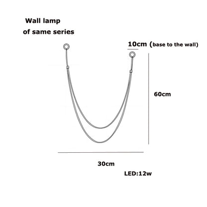 Black Leather LED Ceiling Lamp for Living Room