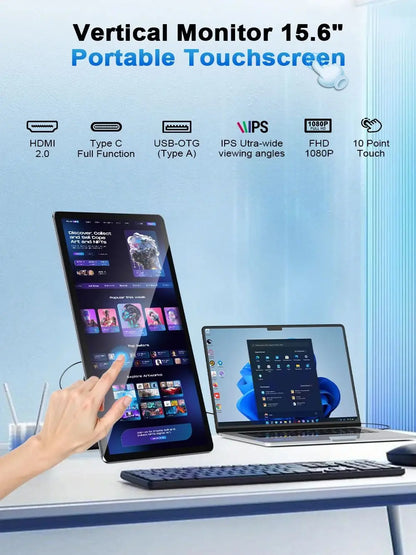 15.6" Portable Touchscreen Monitor 1080p IPS Display
