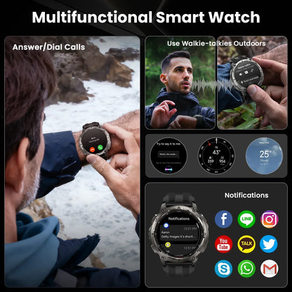 Men’s Stainless Steel Smartwatch with Offline Maps