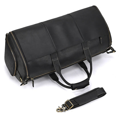 Premium Leather Business Suit Bag with Organizer Black