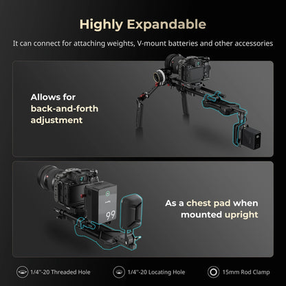 Universal Camera Shoulder Pad with 15mm Dual Rod Clamp