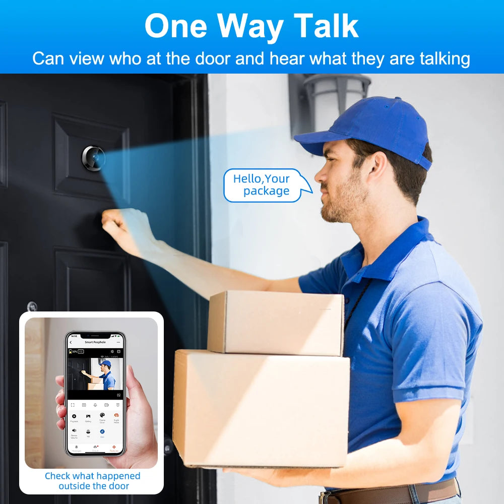 16G Wi-Fi Video Doorbell 1080p Night Vision PIR Alerts