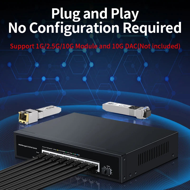 8 Port 2.5G PoE Managed Switch with 10G SFP+
