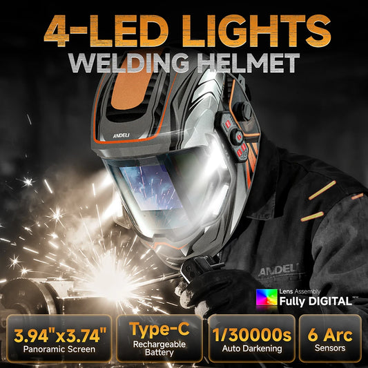 MONER 4LED Auto Darkening Welding Helmet True Colour