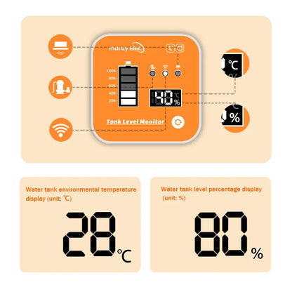 Smart WiFi Water Level Monitor with LCD Temperature Display