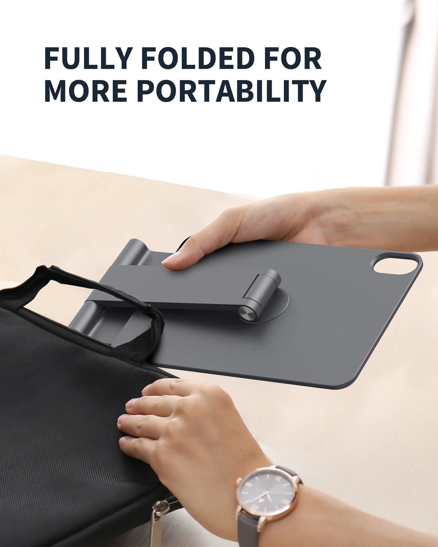 Foldable Silver iPad Mini 6 Magnetic Rotating Stand