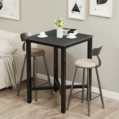 Square Bar Table Tall Dining Table Modern Black