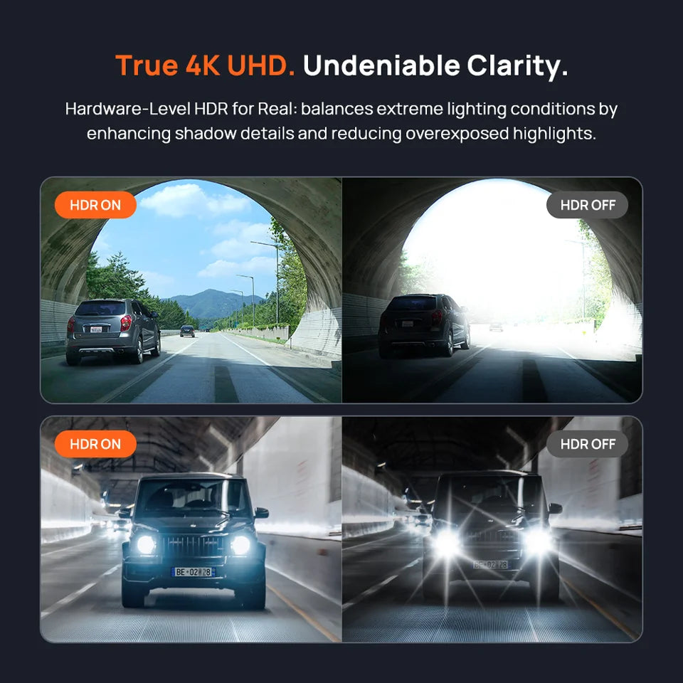 4K UHD Dash Cam GPS Voice Control