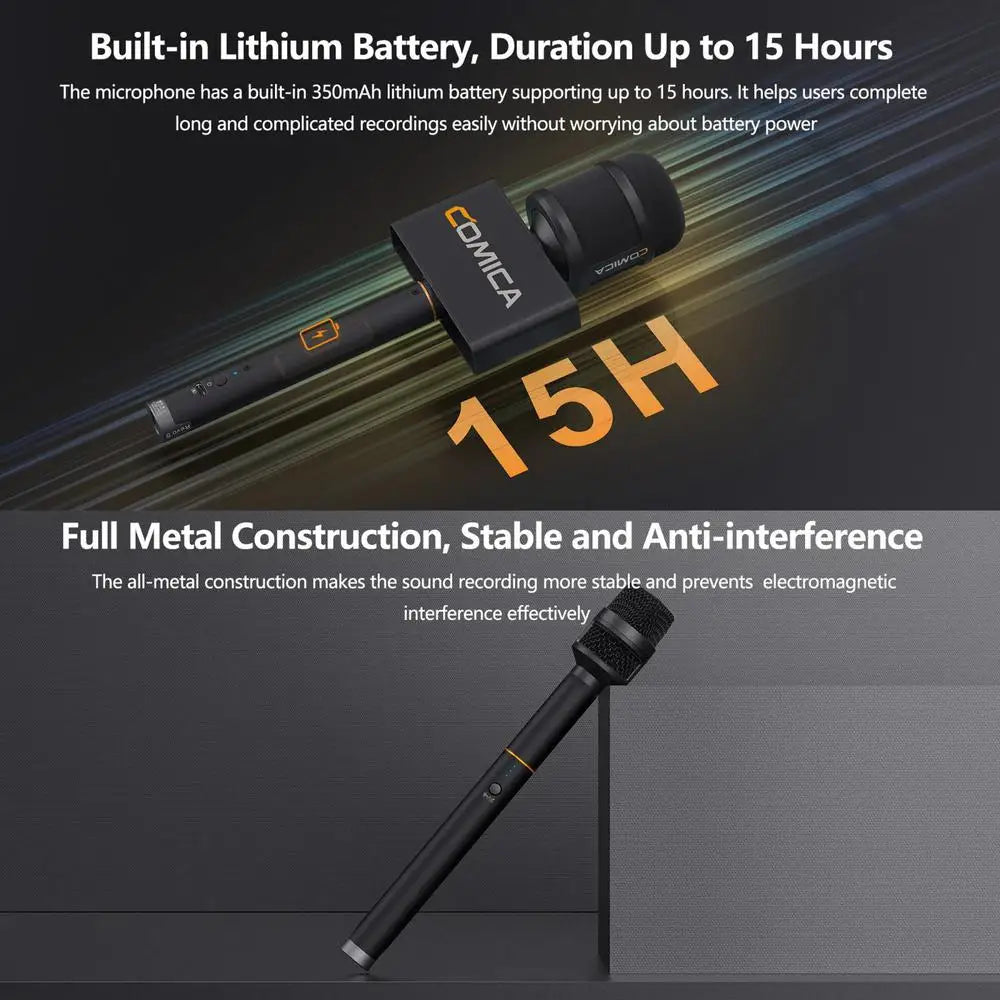 Wireless Interview Microphone with Noise Reduction for Smartphone