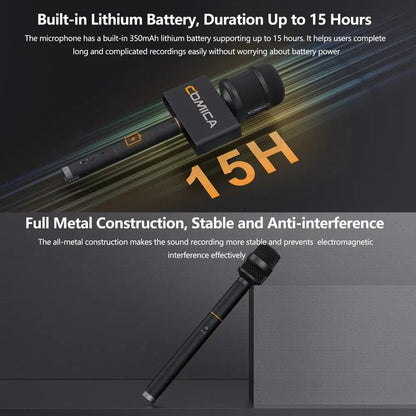 Wireless Interview Microphone with Noise Reduction for Smartphone