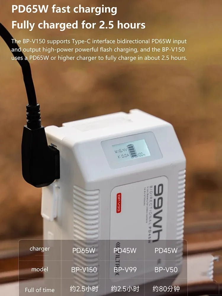 Portable V Mount Battery 50Wh for Cameras & Phones