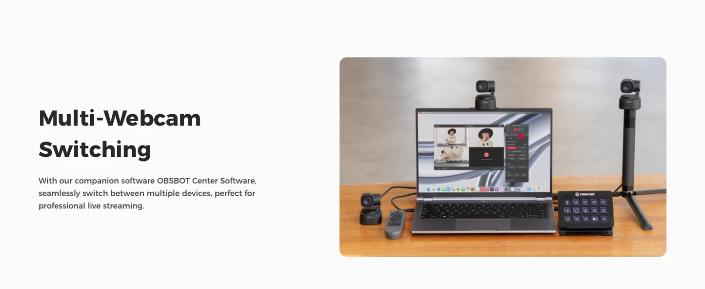 Smart 1080p Webcam with AI Gesture Control
